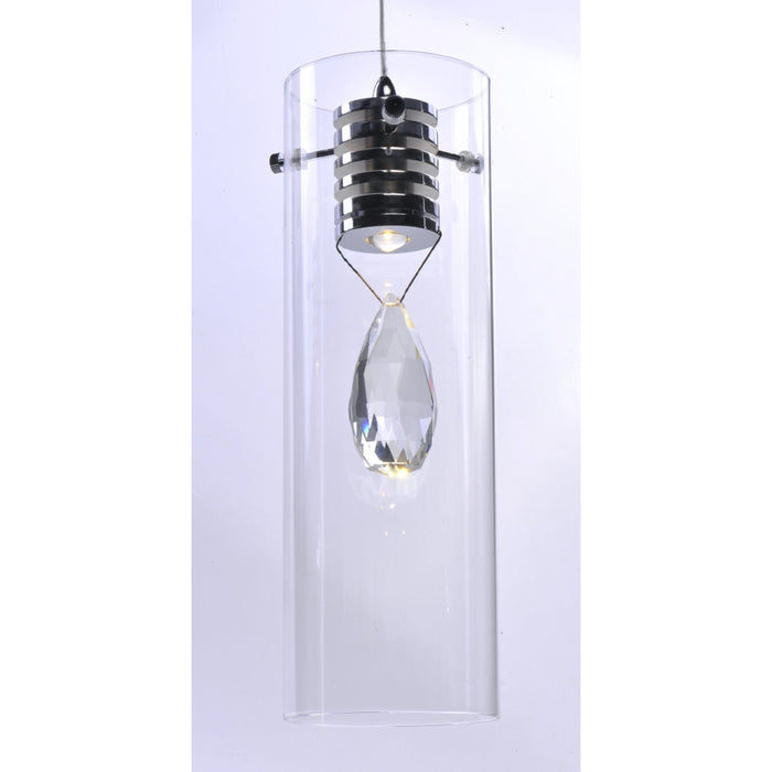 Solitaire Polished Chrome LED Single Pendant - Pendants