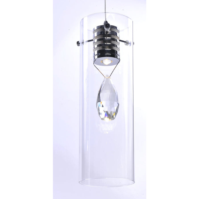 Solitaire Polished Chrome LED Single Pendant - Pendants