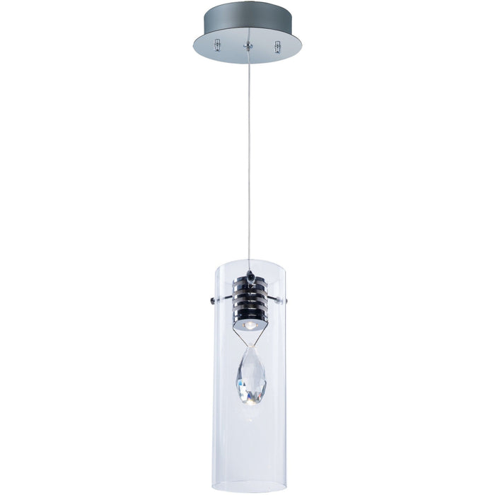 Solitaire Polished Chrome LED Single Pendant - Pendants