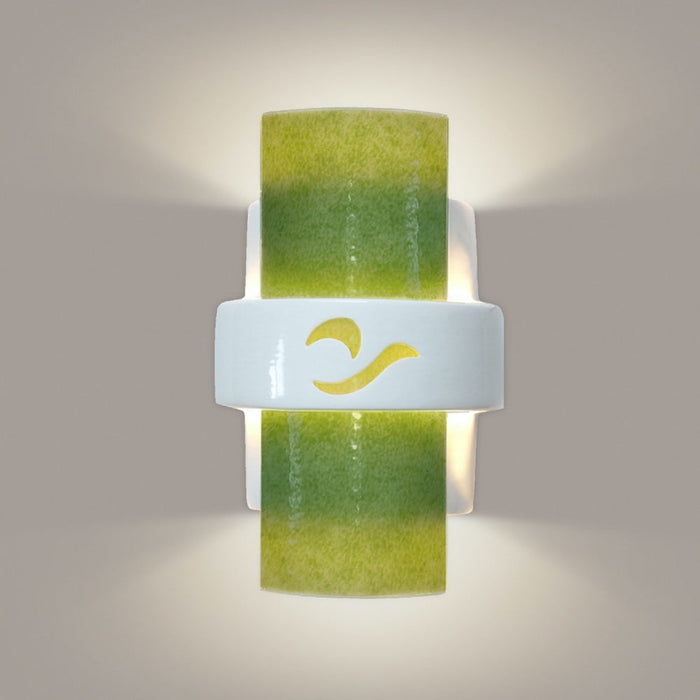South Beach White Gloss and Lime Wall Sconce - Wall Sconce