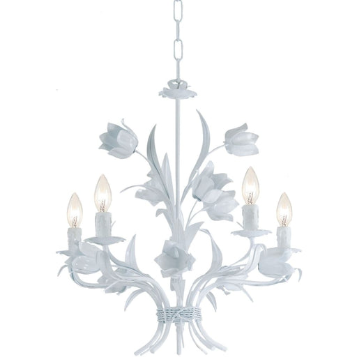 Southport 5 Light Wet White Chandelier - Chandeliers