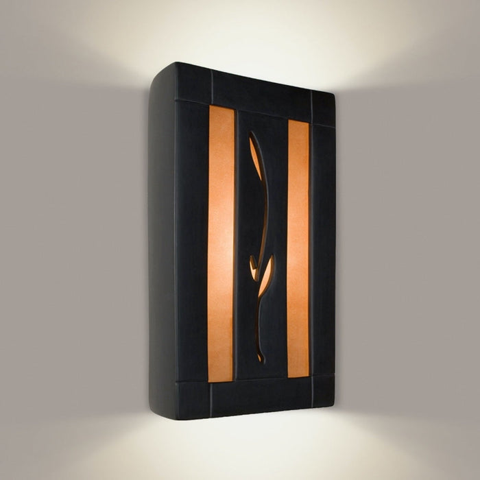 Spring Matte Black and Rosewood Wall Sconce - Wall Sconce