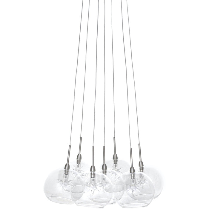 Starburst Satin Nickel Multi-Light Pendant - Pendants