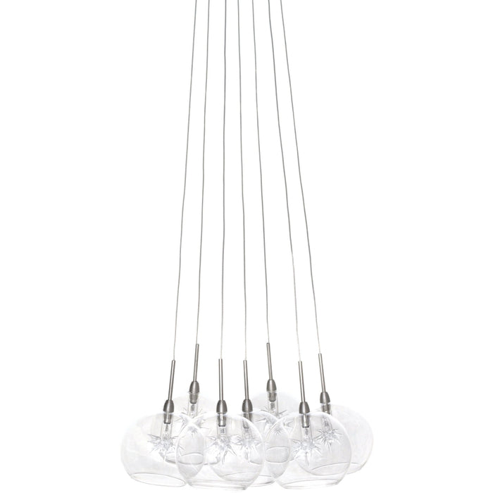 Starburst Satin Nickel Multi-Light Pendant - Pendants