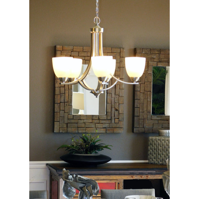 Stefan Satin Nickel Chandelier - Chandeliers