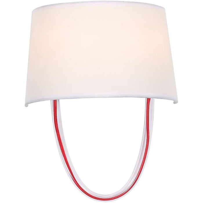 Stella 2 Light Polished Chrome Red Cord Sconce - Wall Sconce