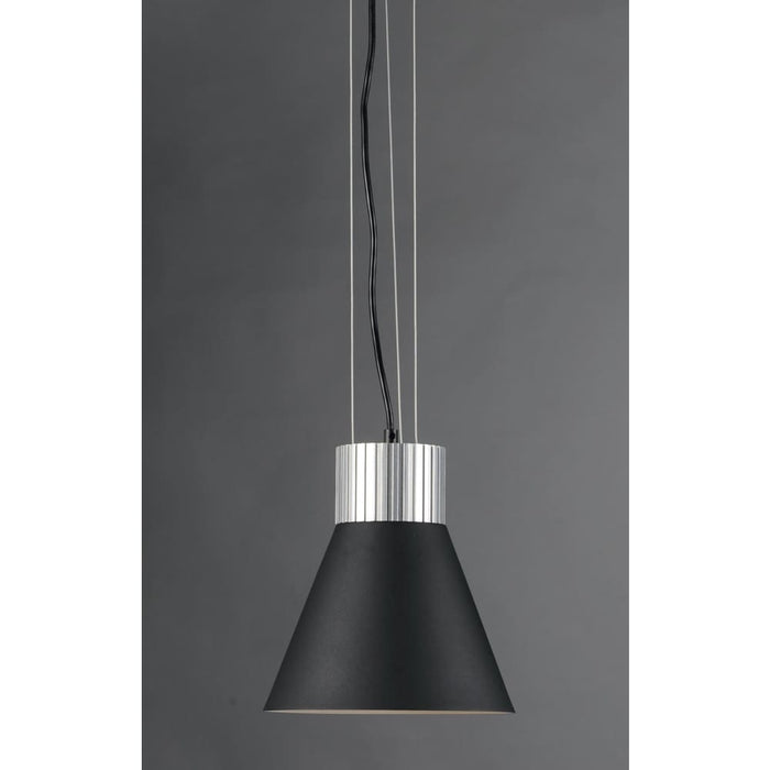 Storehouse Satin Aluminum / Black LED Single Pendant - Pendants