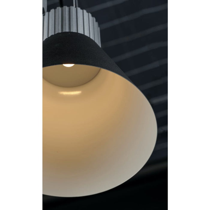 Storehouse Satin Aluminum / Black LED Single Pendant - Pendants