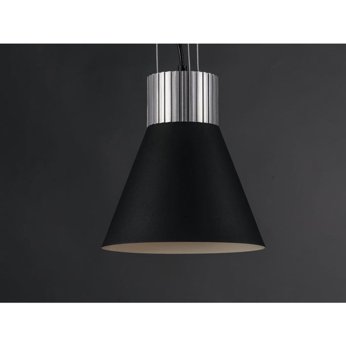 Storehouse Satin Aluminum / Black LED Single Pendant - Pendants