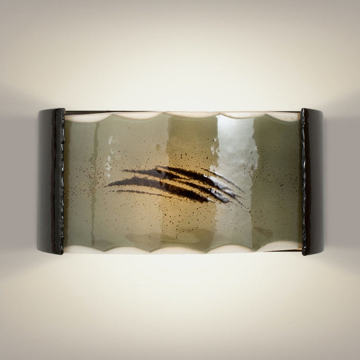 Storm Black Gloss and Seaweed Wall Sconce - Wall Sconce