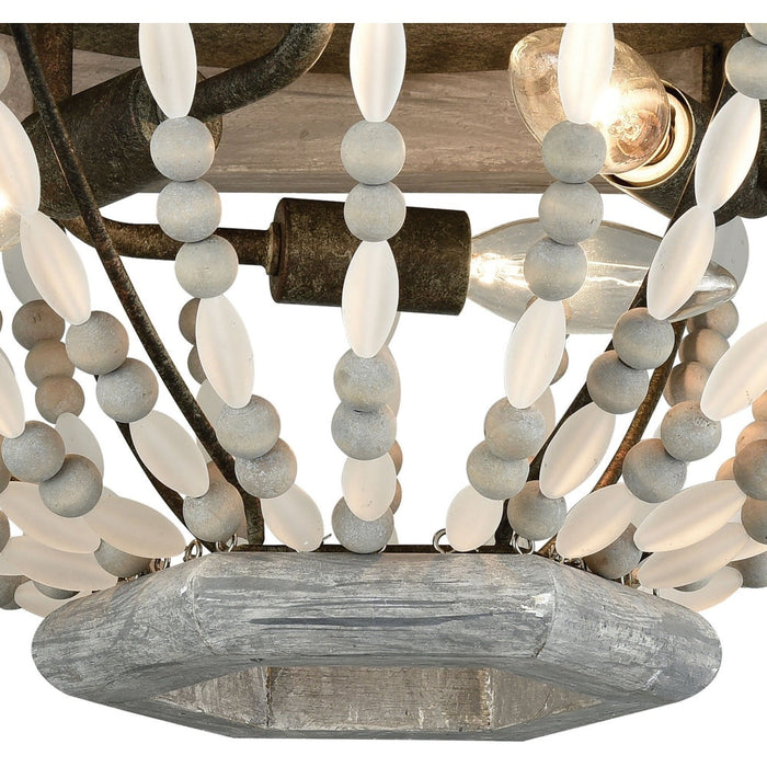 Summerton Washed Gray Malted Rust Flush Mount - Flushmounts