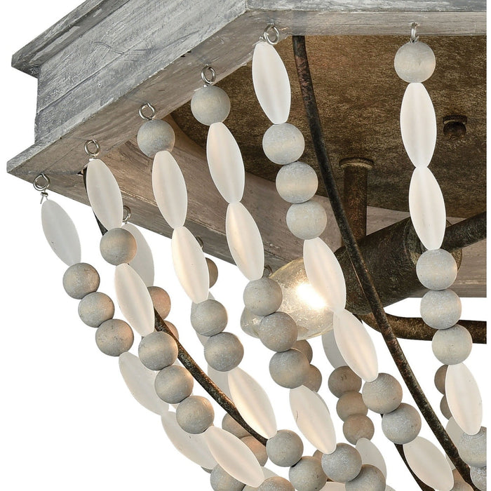 Summerton Washed Gray Malted Rust Flush Mount - Flushmounts