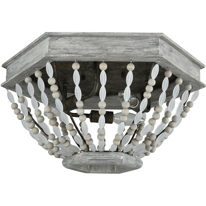 Summerton Washed Gray Malted Rust Flush Mount - Flushmounts