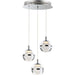 Swank Polished Chrome LED Multi-Light Pendant - Pendants