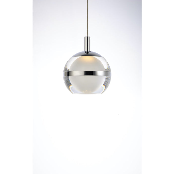 Swank Polished Chrome LED Multi-Light Pendant - Pendants