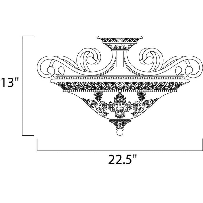 Symphony Oil Rubbed Bronze Semi-Flush Mount - Semi-Flushmounts