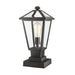 Talbot Black 1 Light Outdoor Pier Mounted Fixture 579PHMS-SQPM-BK | theLightShop