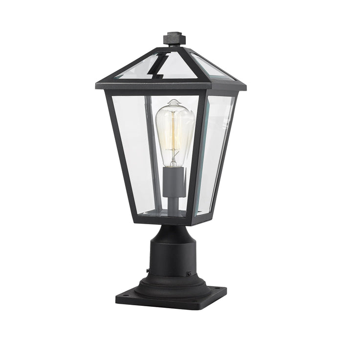 Talbot Black 1 Light Outdoor Pier Mounted Fixture | theLightShop