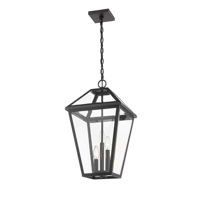 Talbot Black 3 Light Outdoor Chain Mount Ceiling Fixture 579CHXL-BK - Outdoor Pendants