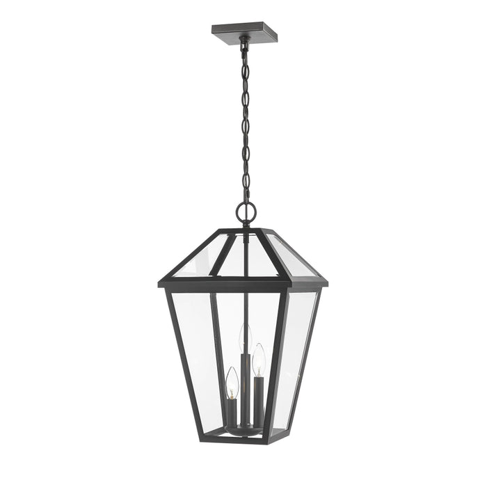Talbot Black 3 Light Outdoor Chain Mount Ceiling Fixture 579CHXL-BK | theLightShop