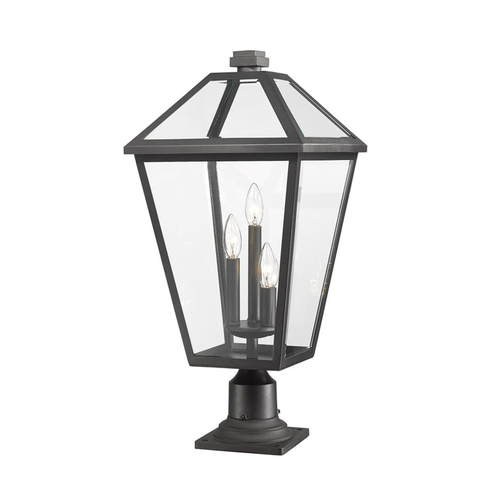 Talbot Black 3 Light Outdoor Pier Mounted Fixture 579PHXLR-533PM-BK | theLightShop