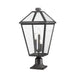 Talbot Black 3 Light Outdoor Pier Mounted Fixture 579PHXLR-533PM-BK | theLightShop