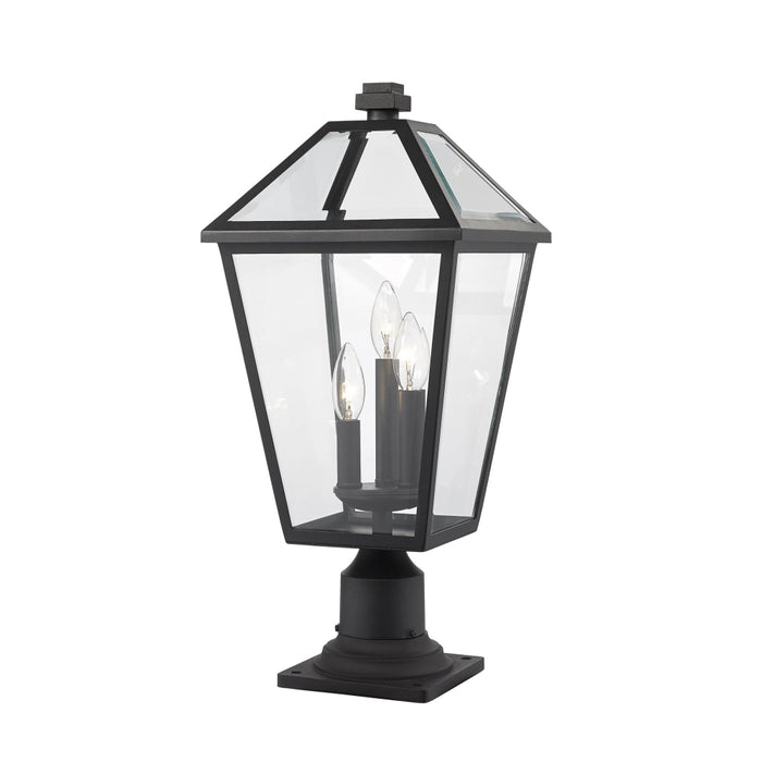 Talbot Black 3 Light Outdoor Pier Mounted Fixture | theLightShop