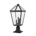 Talbot Black 3 Light Outdoor Pier Mounted Fixture | theLightShop