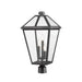Talbot Black 3 Light Outdoor Post Mount Fixture 579PHXLR-BK | theLightShop