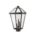 Talbot Black 3 Light Outdoor Post Mount Fixture 579PHXLS-BK | theLightShop