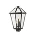 Talbot Black 3 Light Outdoor Post Mount Fixture 579PHXLS-BK | theLightShop