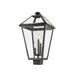 Talbot Black 3 Light Outdoor Post Mount Fixture 579PHXLS-BK | theLightShop