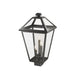 Talbot Black 3 Light Outdoor Post Mount Fixture 579PHXLS-BK | theLightShop