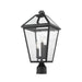 Talbot Black 3 Light Outdoor Post Mount Fixture | theLightShop