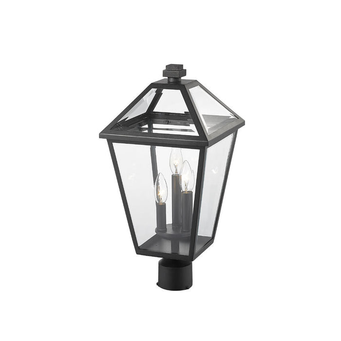 Talbot Black 3 Light Outdoor Post Mount Fixture | theLightShop
