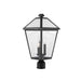 Talbot Black 3 Light Outdoor Post Mount Fixture | theLightShop