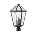 Talbot Black 3 Light Outdoor Post Mount Fixture | theLightShop