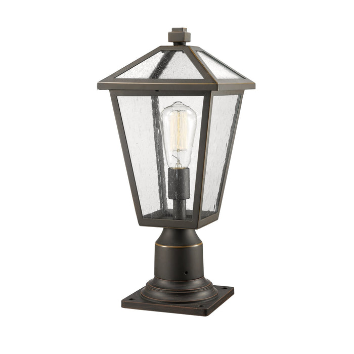 Talbot Rubbed Bronze 1 Light Outdoor Pier Mounted Fixture | theLightShop