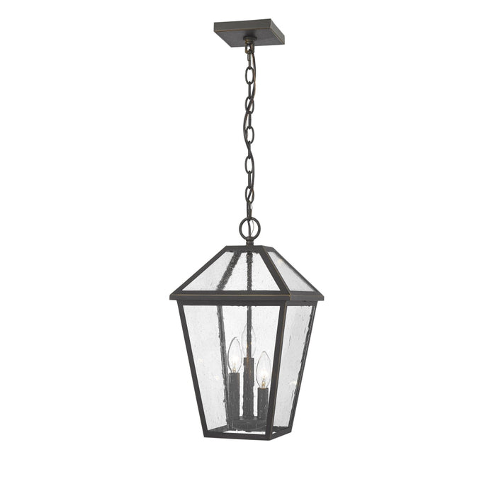 Talbot Rubbed Bronze 3 Light Outdoor Chain Mount Ceiling Fixture | theLightShop