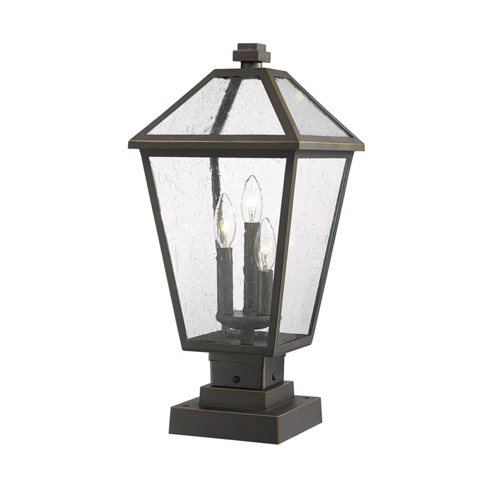 Talbot Rubbed Bronze 3 Light Outdoor Pier Mounted Fixture 579PHBS-SQPM-ORB | theLightShop
