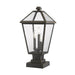 Talbot Rubbed Bronze 3 Light Outdoor Pier Mounted Fixture 579PHBS-SQPM-ORB | theLightShop