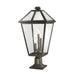 Talbot Rubbed Bronze 3 Light Outdoor Pier Mounted Fixture 579PHXLR-533PM-ORB | theLightShop