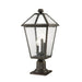 Talbot Rubbed Bronze 3 Light Outdoor Pier Mounted Fixture | theLightShop