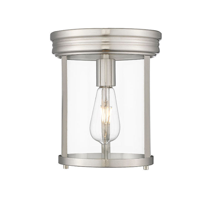 Thayer Brushed Nickel 1 Light Flushmount Z-Lite 742F9-BN | theLightShop