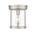 Thayer Brushed Nickel 1 Light Flushmount Z-Lite 742F9-BN | theLightShop