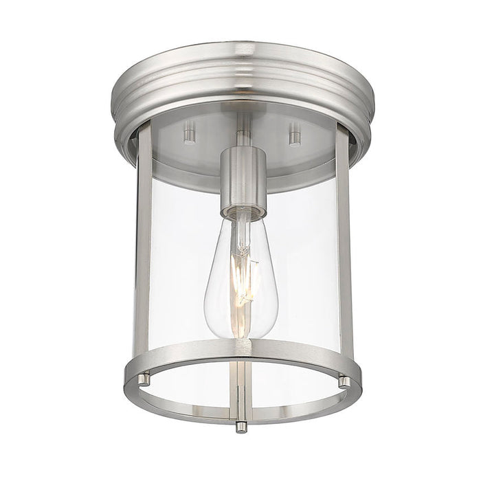 Thayer Brushed Nickel 1 Light Flushmount Z-Lite 742F9-BN | theLightShop