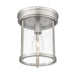 Thayer Brushed Nickel 1 Light Flushmount Z-Lite 742F9-BN | theLightShop