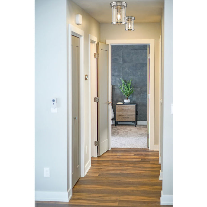 Thayer Brushed Nickel 1 Light Flushmount Z-Lite 742F9-BN | theLightShop