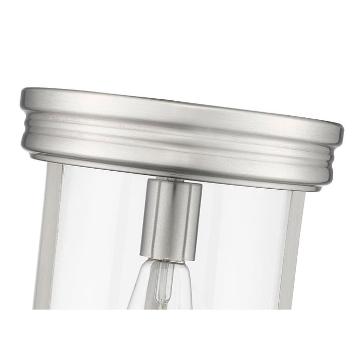 Thayer Brushed Nickel 1 Light Flushmount Z-Lite 742F9-BN | theLightShop