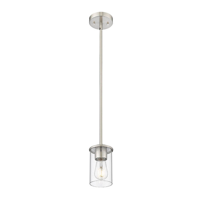 Thayer Brushed Nickel 1 Light Mini-Pendant Z-Lite 742MP-BN | theLightShop